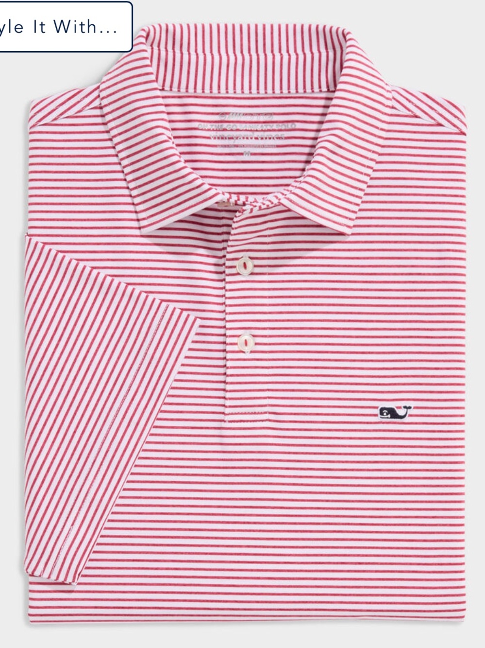 Vineyard Vines Red & White Striped Men's Polo